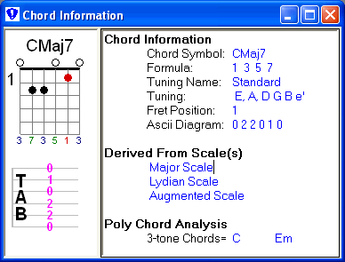 chordAlchemy Chord Information